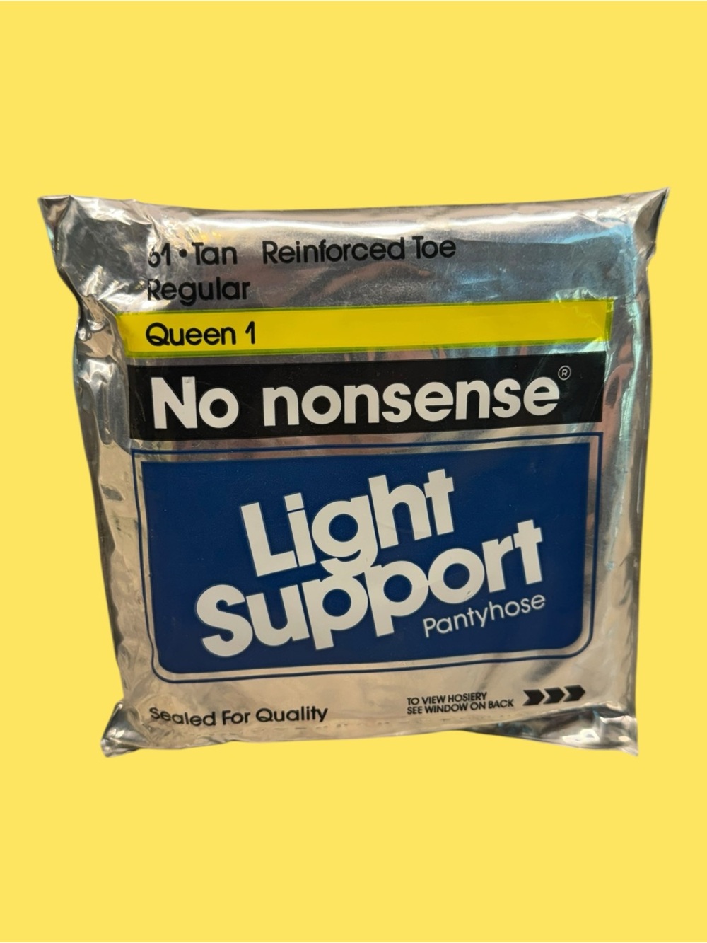 1990 No Nonsense Light Support Pantyhose Queen 1 Reinforced Toe 61 Tan